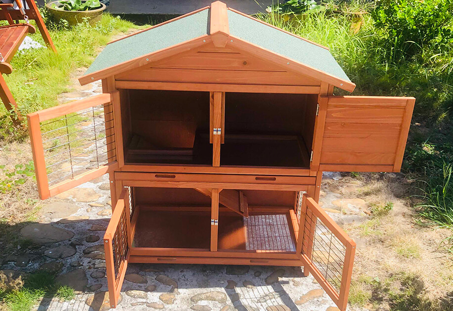 Wooden Rabbit Hutch SDR009-T2	