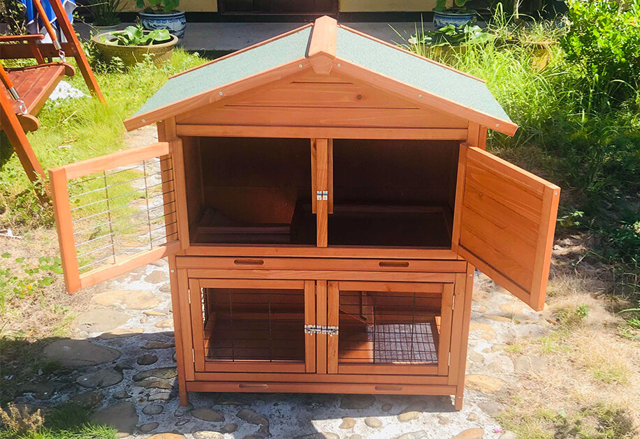 Wooden Rabbit Hutch SDR009-T2