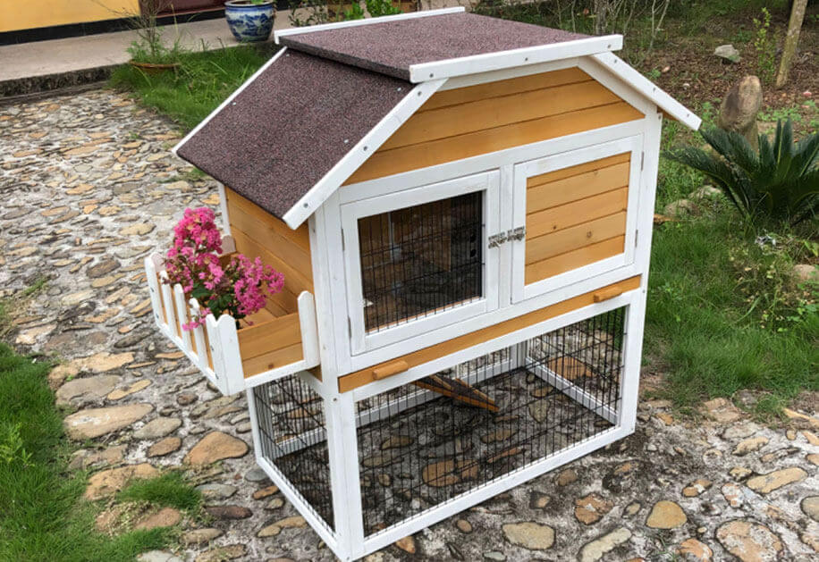 Wooden Rabbit Hutch SDR032